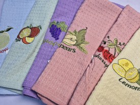 Repasador nido de abeja x6 FRUTAS 